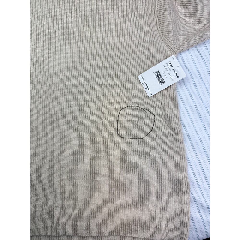 Free People Oatmeal Beige Heather Ottoman Slouchy Turtleneck Women Small